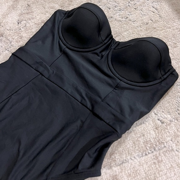 Fortune Swimwear bustier corset strapless swimsuit black small - Picture 4 of 8